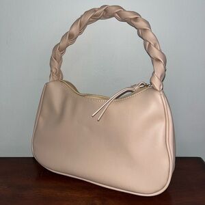 Cream Braided Handle Women's Purse